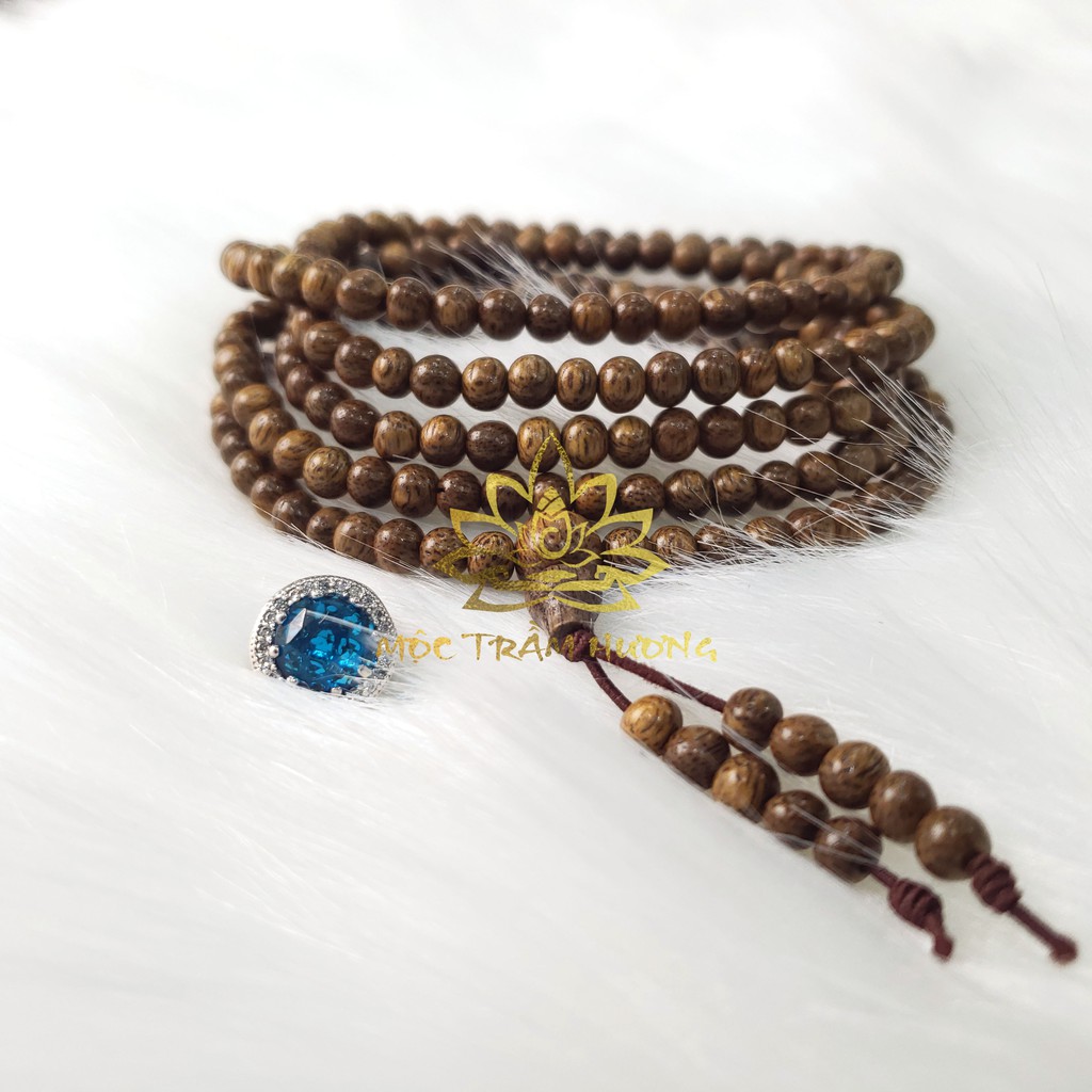 Vòng Tay Trầm Hương 216 Hạt 4mm MIX Charm Bạc S925 (Xanh Da Trời) - MTH JEWELRY