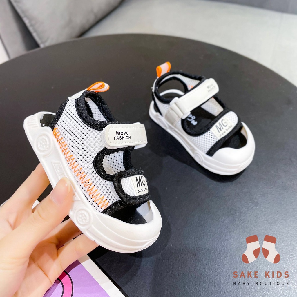 Dép sandal tập đi bé trai bé gái mũi chống vấp quai dán phối lưới chính hàng MG new Baby dễ thương chống trơn trượt M868