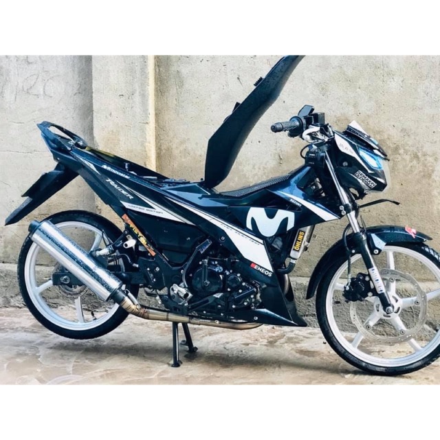 Tem rời Satria Movistar dán xe đen 3 lớp cao cấp