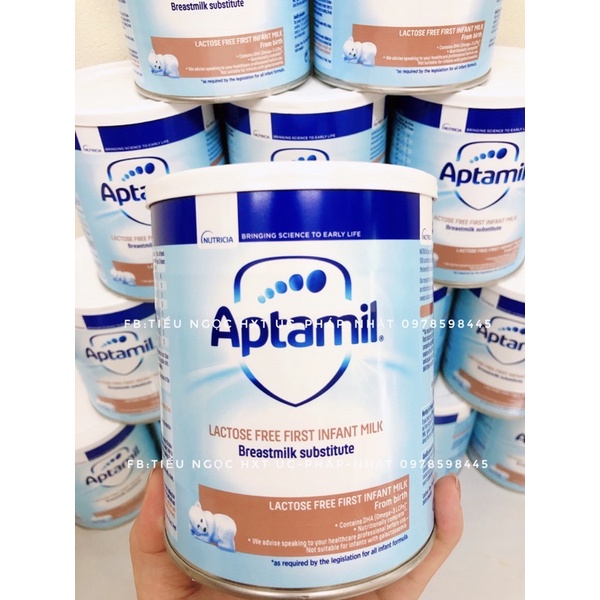 Sữa Aptamil Free Lactose UK cho bé bất dung nạp Lactose 400gr bay air 100%