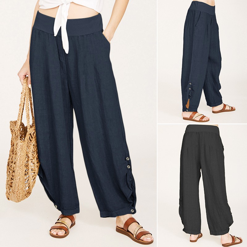 Quần Dài Ống Rộng Xẻ Tà Thời Trang Dành Cho Nữ | BigBuy360 - bigbuy360.vn