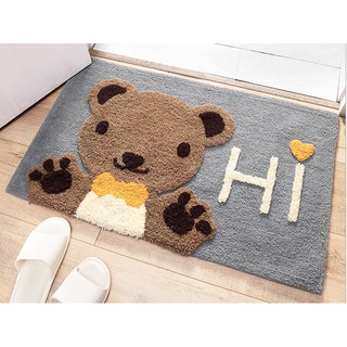 Thảm chùi chân lông 45x65 - chú gấu nâu