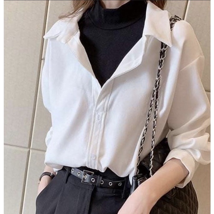 Áo sơ mi nữ nhung tăm kiểu cổ vest Hàn Quốc | BigBuy360 - bigbuy360.vn