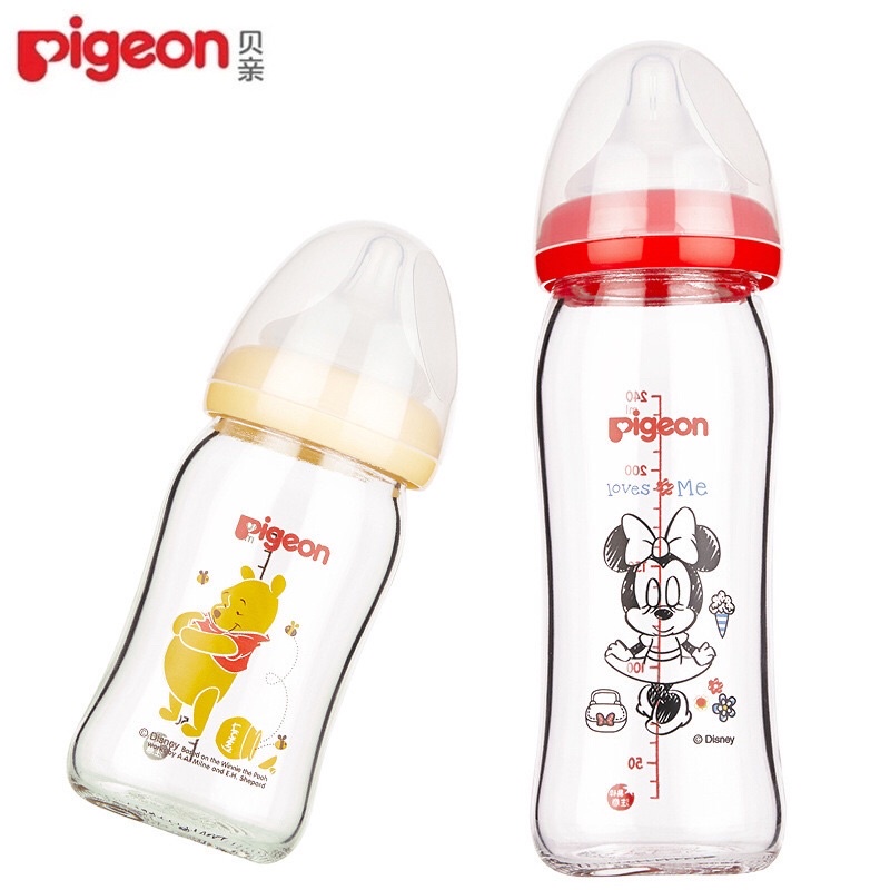 Bình Sữa Pigeon Thuỷ Tinh Nội Địa 160ml 240ml cổ rộng