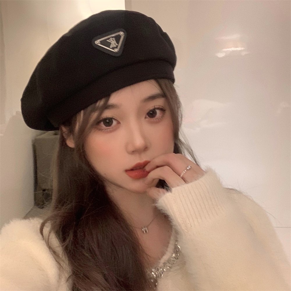 Mũ Beret Hình Tam Giác Thời Trang Dễ Phối Đồ Cho Nữ