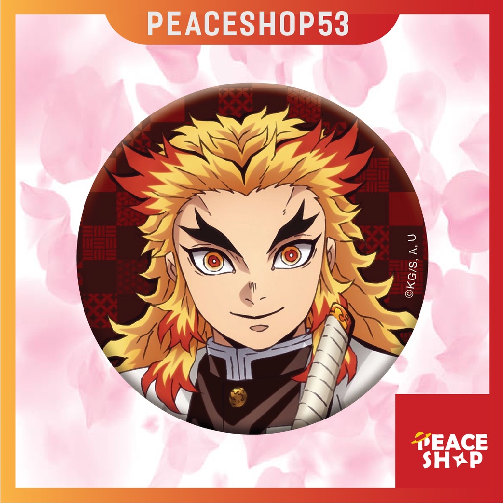 Huy hiệu Rengoku Kyojuro Anime Kimetsu No Yaiba Anime Demon Slayer Lấp Lánh Phụ Kiện Anime Manga HH34