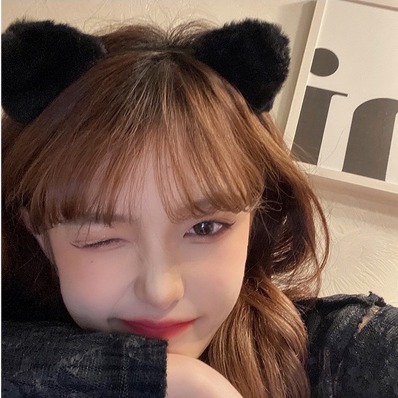 Băng đô cài tóc thiết kế tai mèo phong cách Hàn Quốc 2021 đáng yêu thời trang