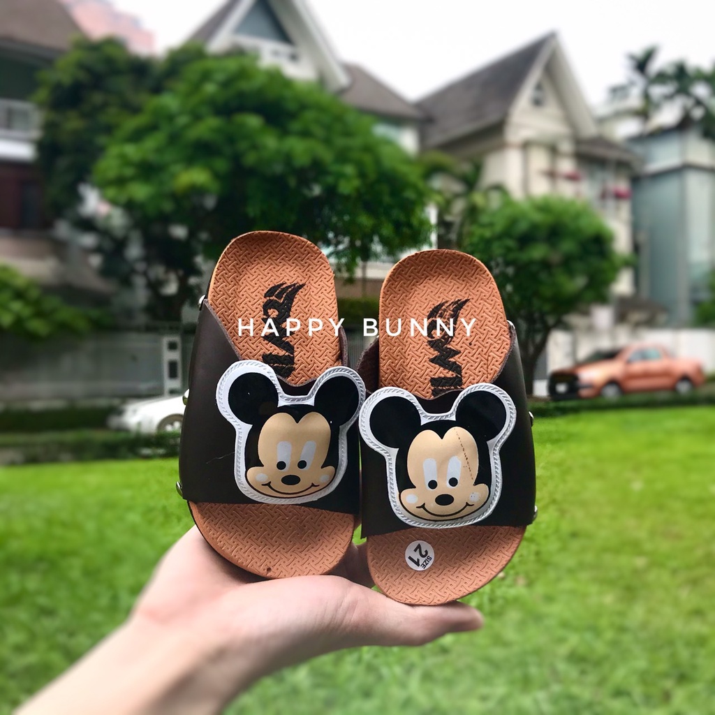 Sẵn Dép Lê Quai Ngang Chuột Mickey Đế Siêu Nhẹ Siêu Êm Cho Bé Trai Bé Gái 2-5 tuổi KB108