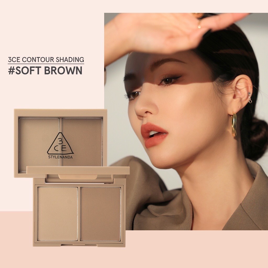 Phấn tạo khối 3CE Contour Shading Soft Brown và Ash Brown 8.5g