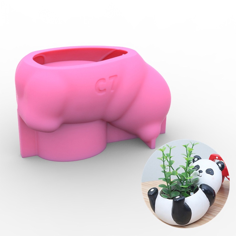 Khuôn silicone làm chậu cây mọng nước hình gấu bắc cực DIY