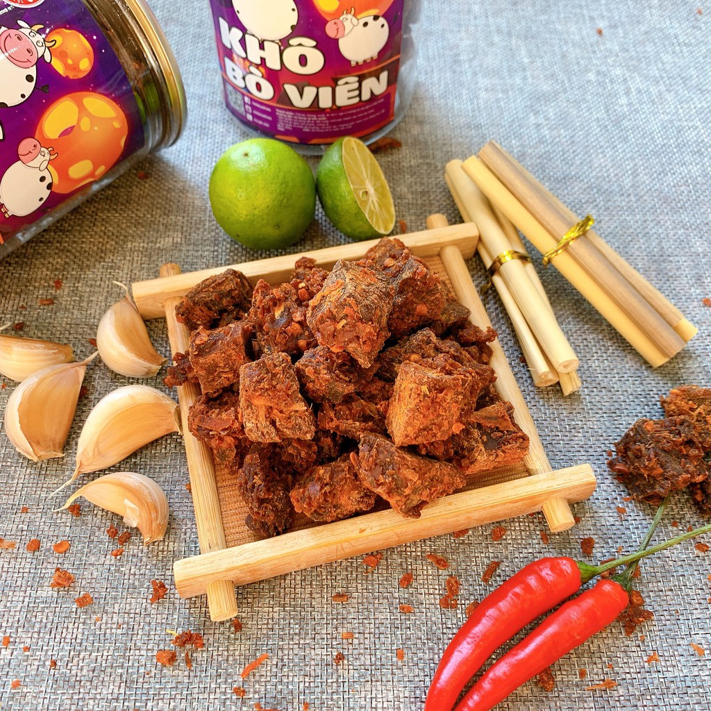 Khô bò viên 200g LomDom food đồ ăn vặt Hà Nội vừa ngon vừa rẻ | BigBuy360 - bigbuy360.vn