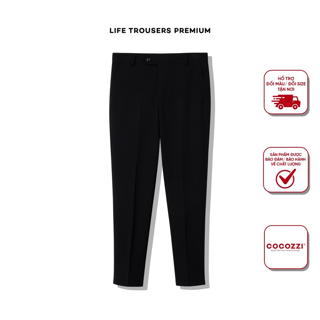 Quần âu nam Cocozzi, màu đen - Life trousers ( Premium )