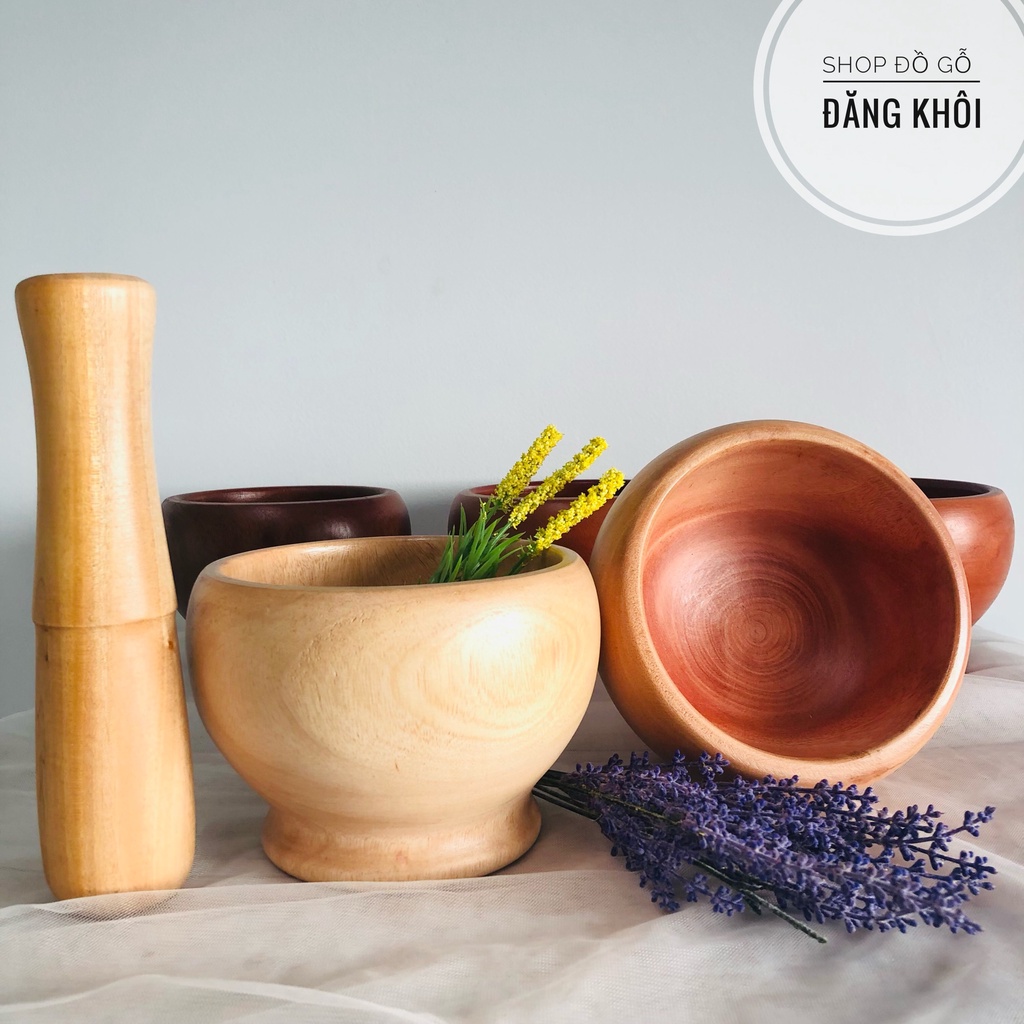 Bộ Cối chày gỗ tự nhiên