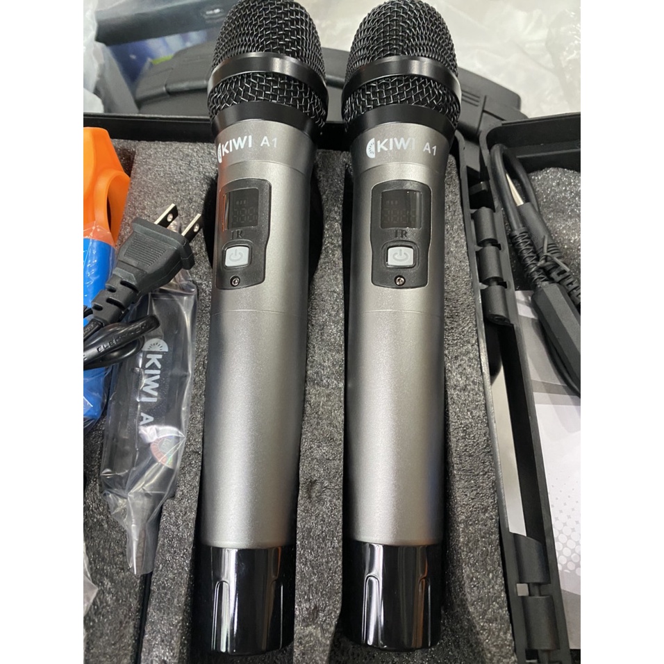 Micro karaoke không dây cho loa kéo  Kiwi A1 hàng chính hãng + Tặng kèm bộ sạc và pin