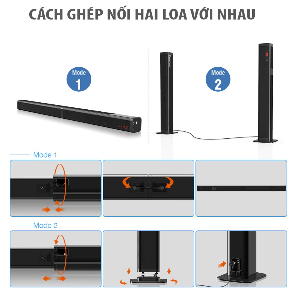 [Mã 254ELSALE giảm 7% đơn 300K] Loa soundbar dùng tivi smart BSK30 (có bluetooth)