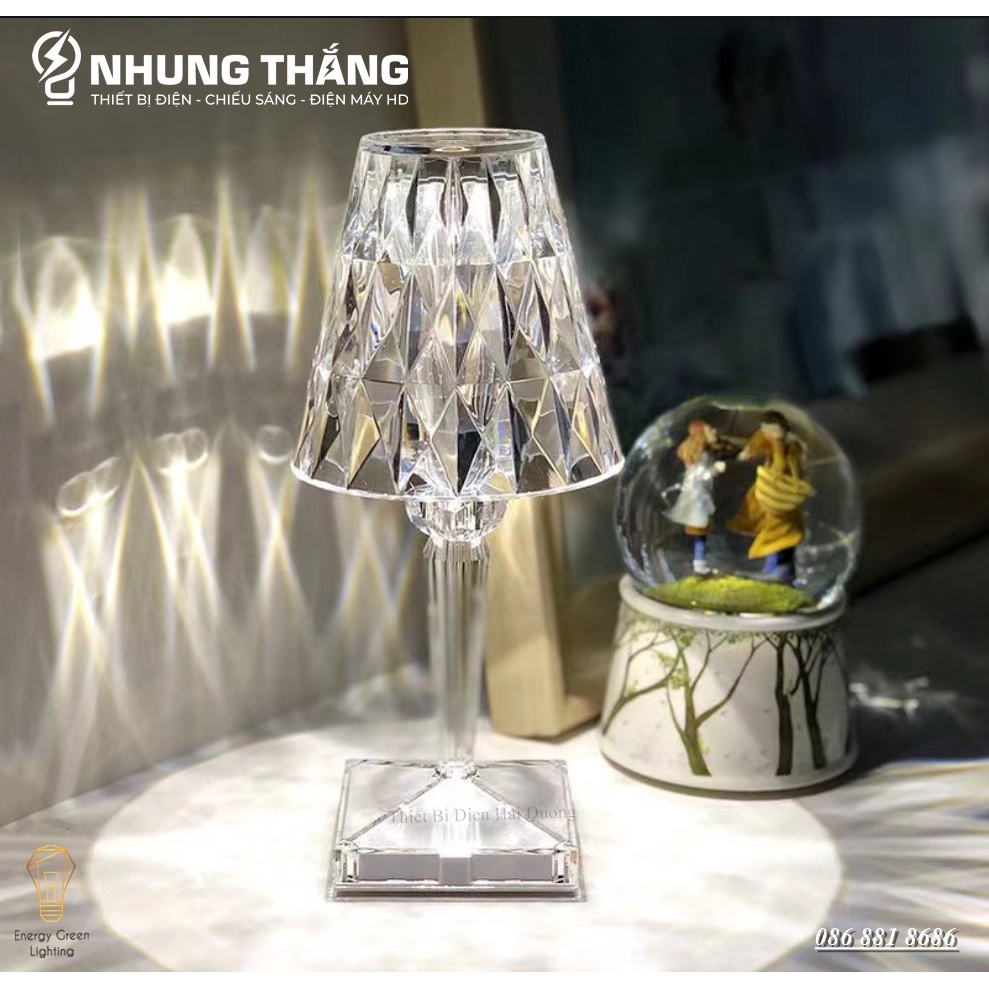 Đèn Bàn Pha Lê Cảm Ứng Cao Cấp DB-983 - Chuyển Đổi 16 Màu Sắc - Điều Khiển Từ Xa - Decor Trang Trí - Pin Sạc Tích Điện