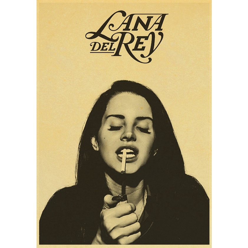 Ca sĩ nổi tiếng lana del rey áp phích cổ điển giấy kraft cho phòng ngủ tại nhà quán cà phê trang trí tường áp phích