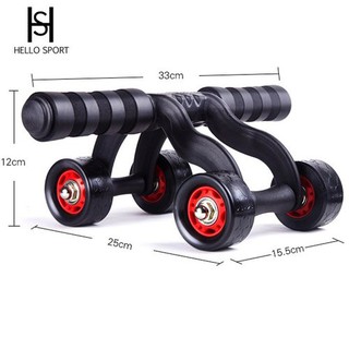 Con lăn tập bụng 4 bánh, tập cơ bụng, tập thể dục