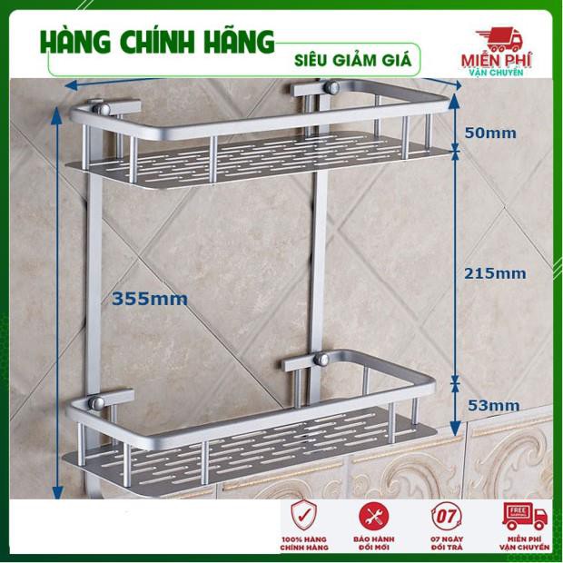 Kệ Nhà Tắm 2 Tầng Hợp Kim Nhôm Tiết Kiệm Không Gian Kệ Để Đồ Tiện Dụng Chắc Chắn