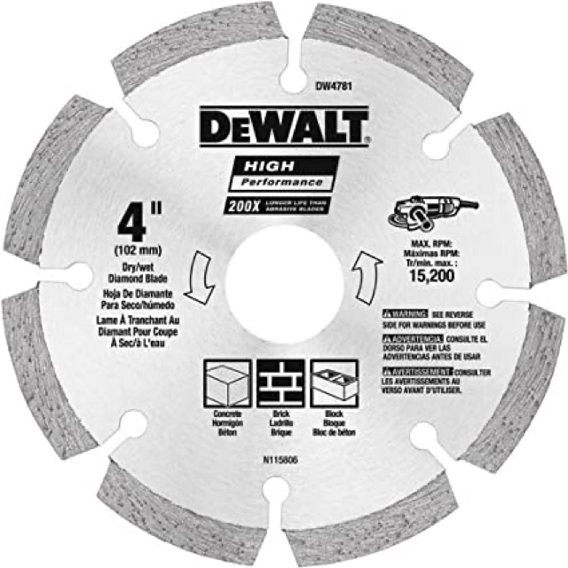 DW4781 Đĩa cắt gạch 100mm Dewalt