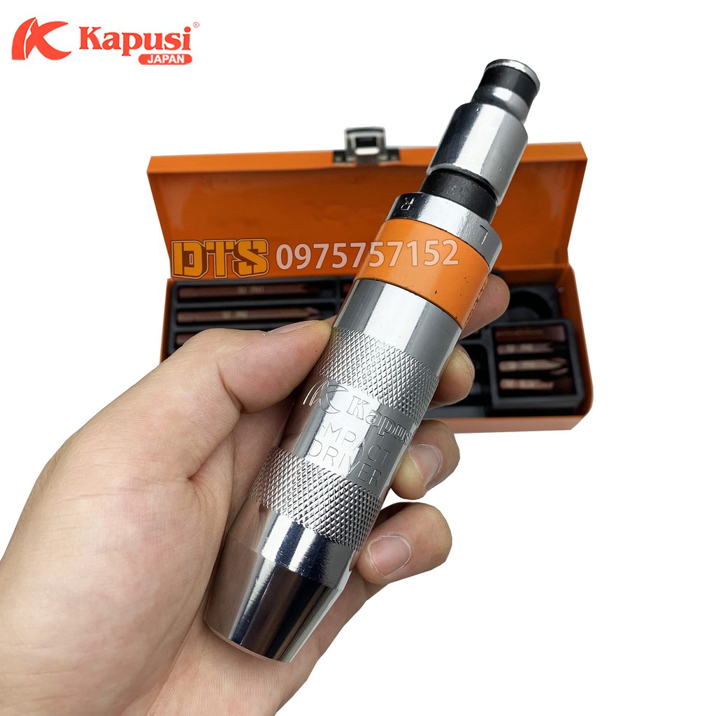 Bộ tô vít đóng đảo chiều cao cấp Kapusi JAPAN 12 chi tiết thép S2 siêu cứng, có mũi vít nhổ ốc gãy, vặn ốc vít hư toét