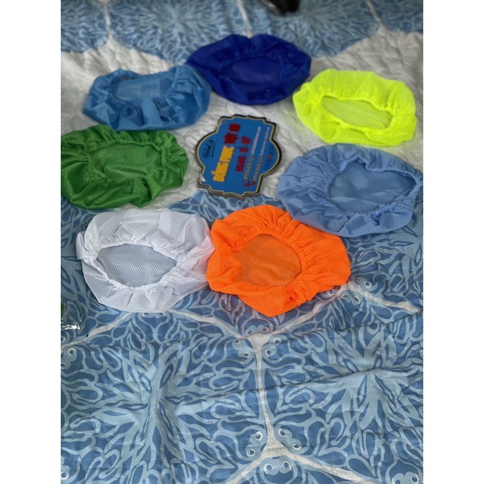 Nón vải lưới tròn trùm tóc công nhân thủy sản, thực phẩm - Mũ trùm tóc y tế, bảo hộ 7 màu.