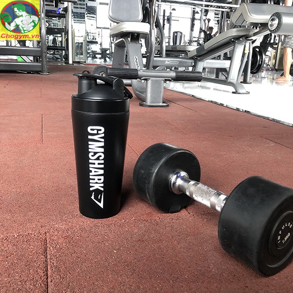 Bình Nước Lắc Whey Shaker Inox 304 Có Logo Gym Shark