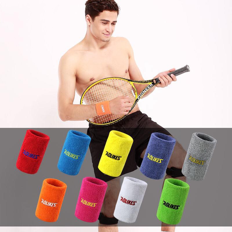 Bảo vệ cổ tay - Chặn mồ hôi tay 11cm Aolikes AL0235 chất cotton siêu thấm hút mềm mại - Fbsport