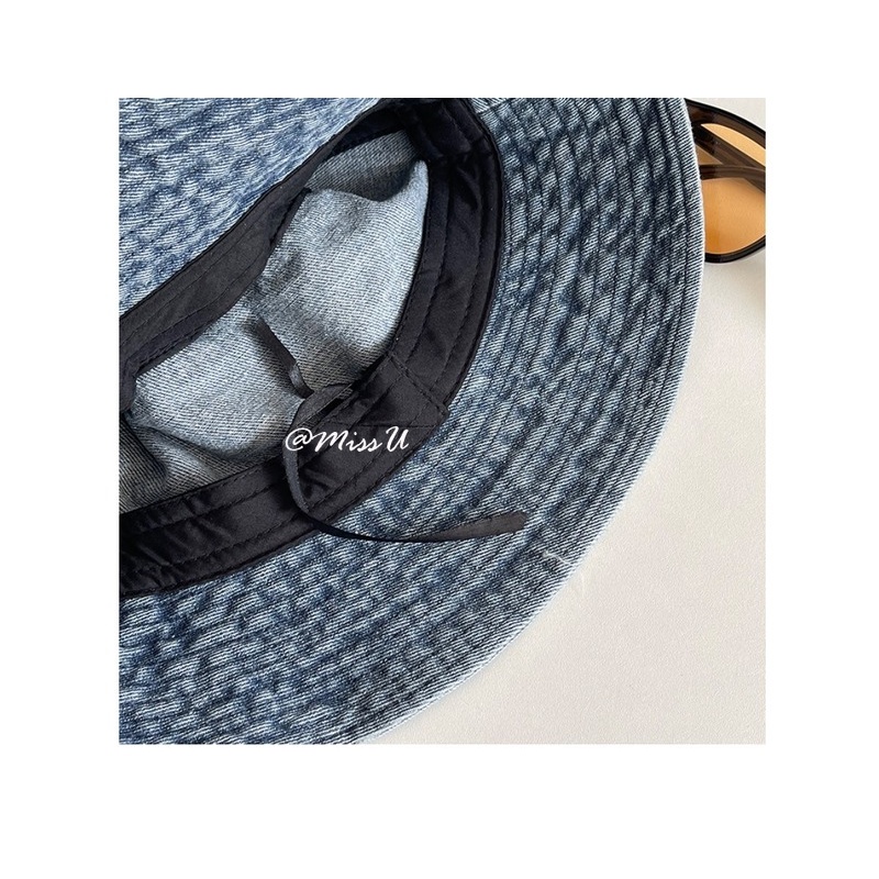 Nón Tai Bèo Denim Thêu Chữ R Thời Trang Hàn Quốc