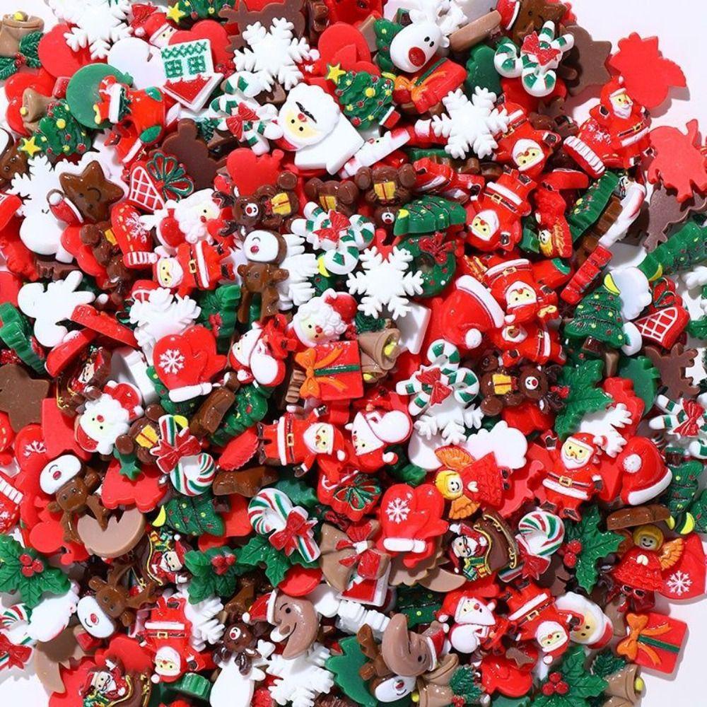 Bộ 20 Phụ Kiện Trang Trí Năm Mới Hình Ông Già Noel Hoạt Hình