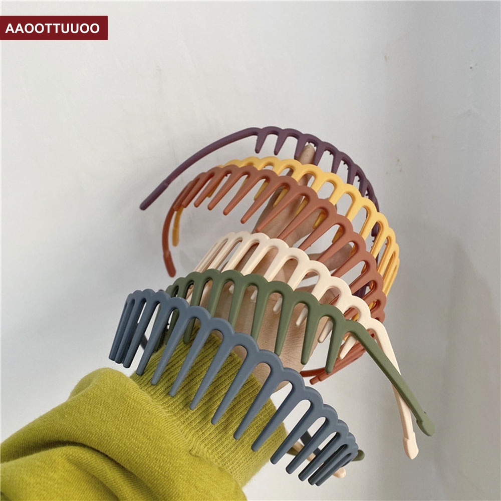 6 Colors Hairhoop Korea Ins Simple Basic Color Wave Temperament Wash Face Headband