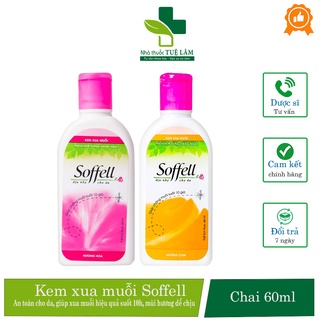 Kem Chống Muỗi Soffell hương hoa, hương cam 60ml an toàn cho da, xua đuổi muỗi hiệu quả suốt 10h