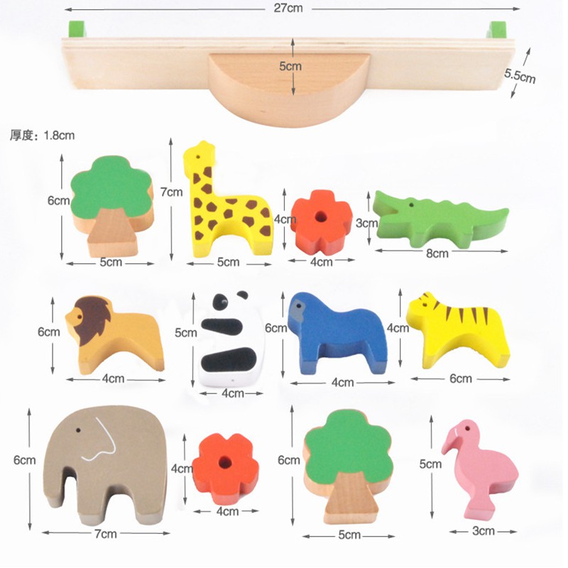 Mô hình đồ chơi giữ thăng bằng chất liệu gỗ cho trẻ em 18 tháng tuổi