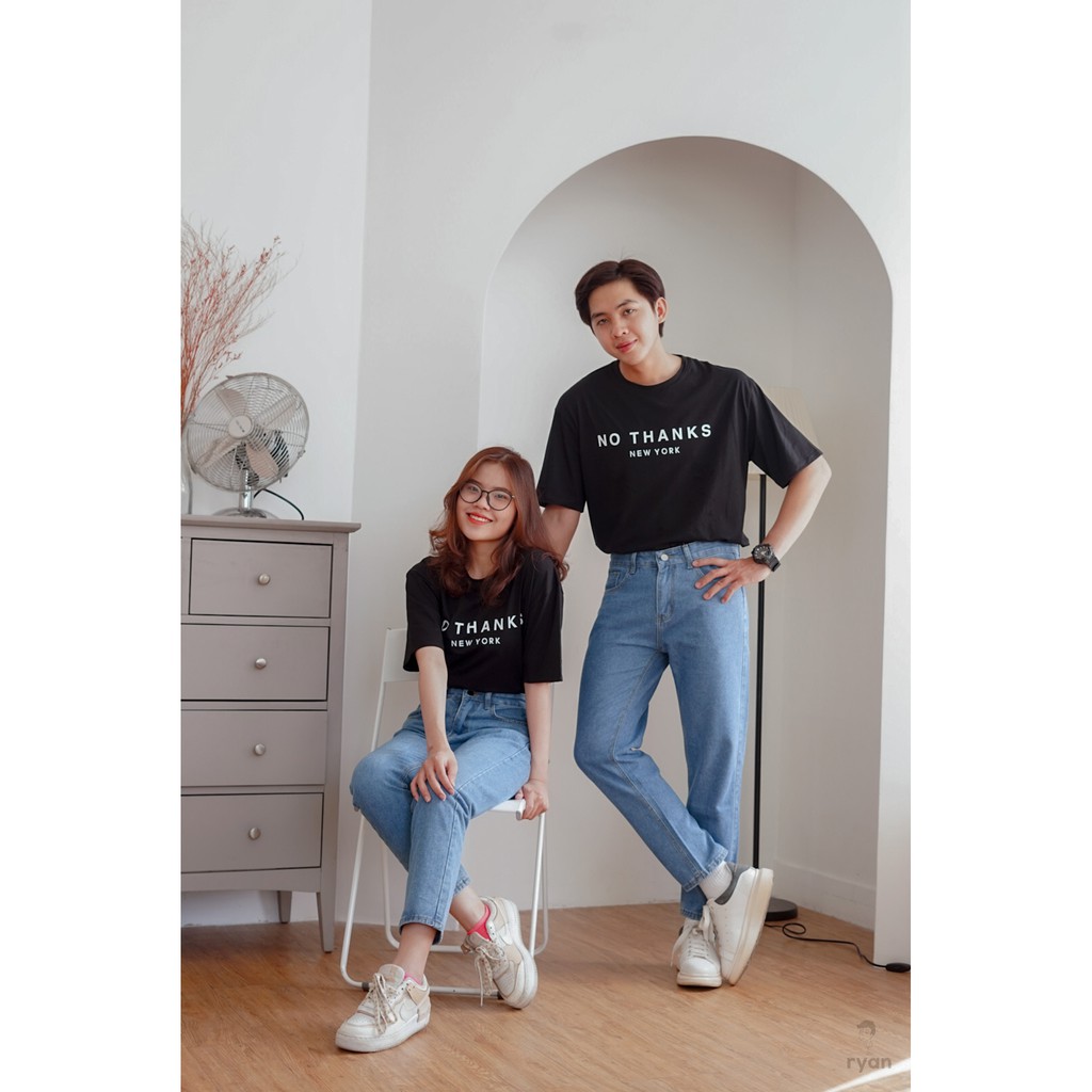 (Kèm clip) RYAN - Áo thun nam NO THANKS ngắn tay vải cotton cổ bo tròn thương hiệu RYAN form rộng phong cách Hàn Quốc | BigBuy360 - bigbuy360.vn