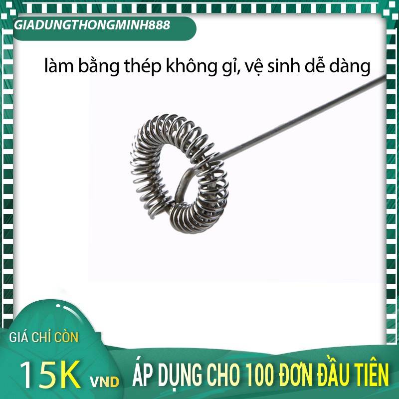 Máy tạo bọt cà phê, đánh trứng, khuấy sữa, ngũ cốc cầm tay mini dùng pin tiểu 1,5v nhỏ ngọn tiện dụng.