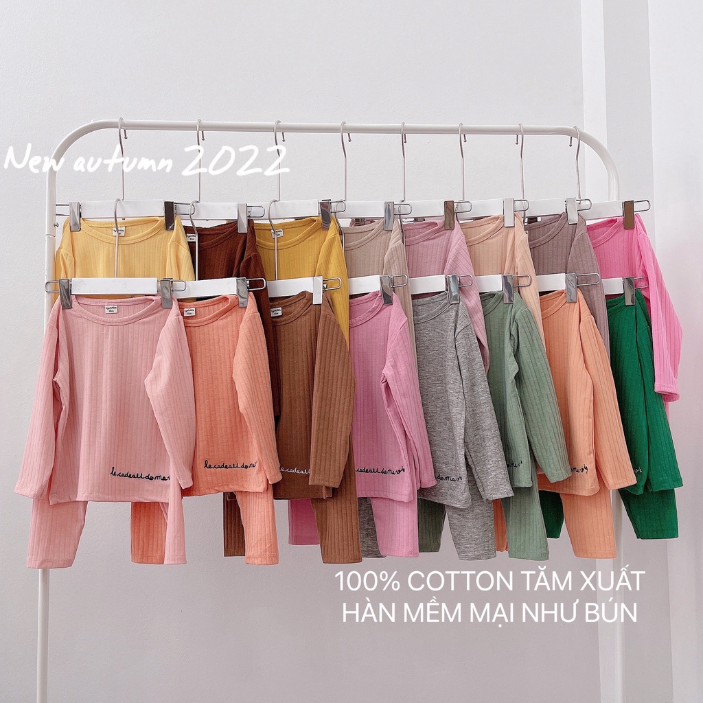 COMBO 3 BỘ - Bộ quần áo dài tay cho bé, quần áo dài tay thu đông trẻ em chất thun tăm xuất hàn từ 8-17kg