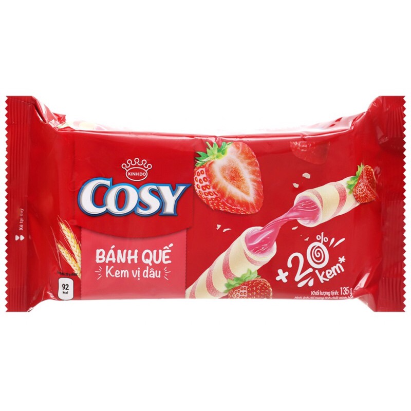 Bánh quế Kinh Đô Cosy [Dâu, Cam, Socola, Lá dứa] 135g