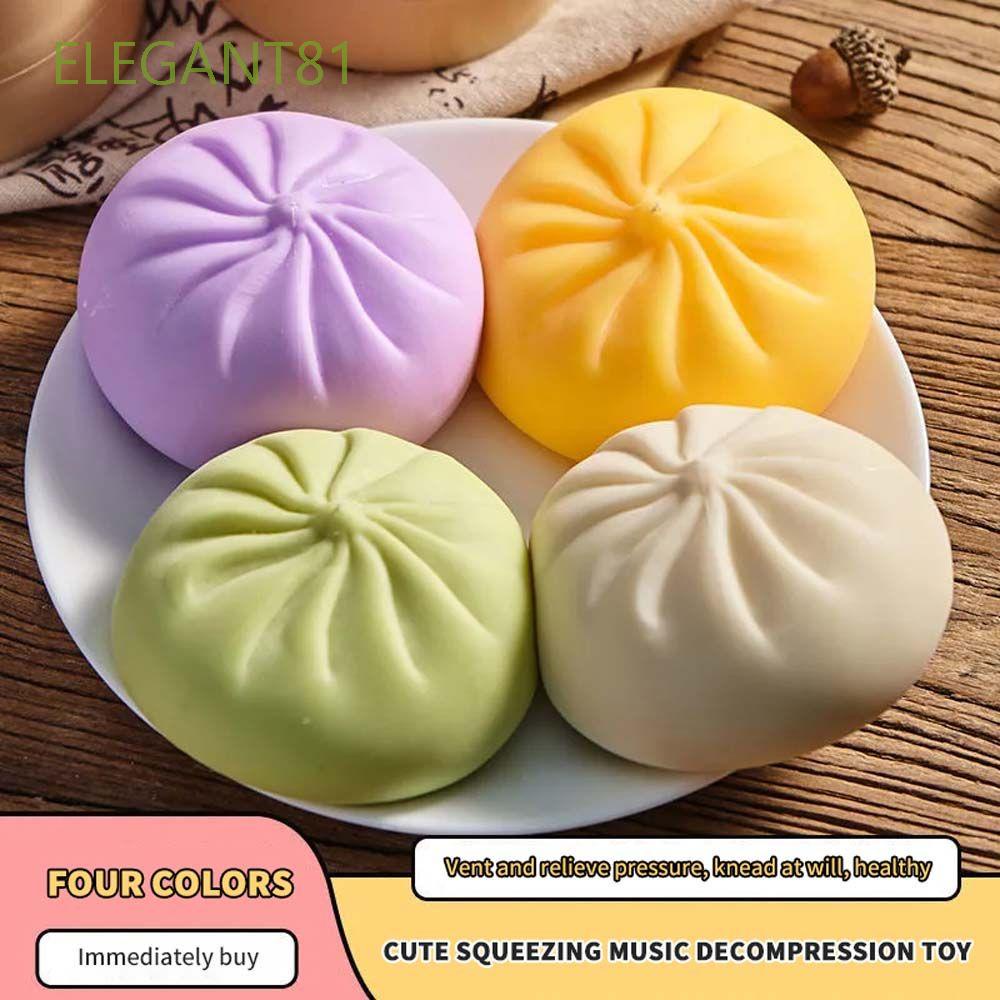 Đồ chơi bóp dẻo giúp giảm căng thẳng hình bánh bao hấp làm từ silicon cho trẻ em / người lớn