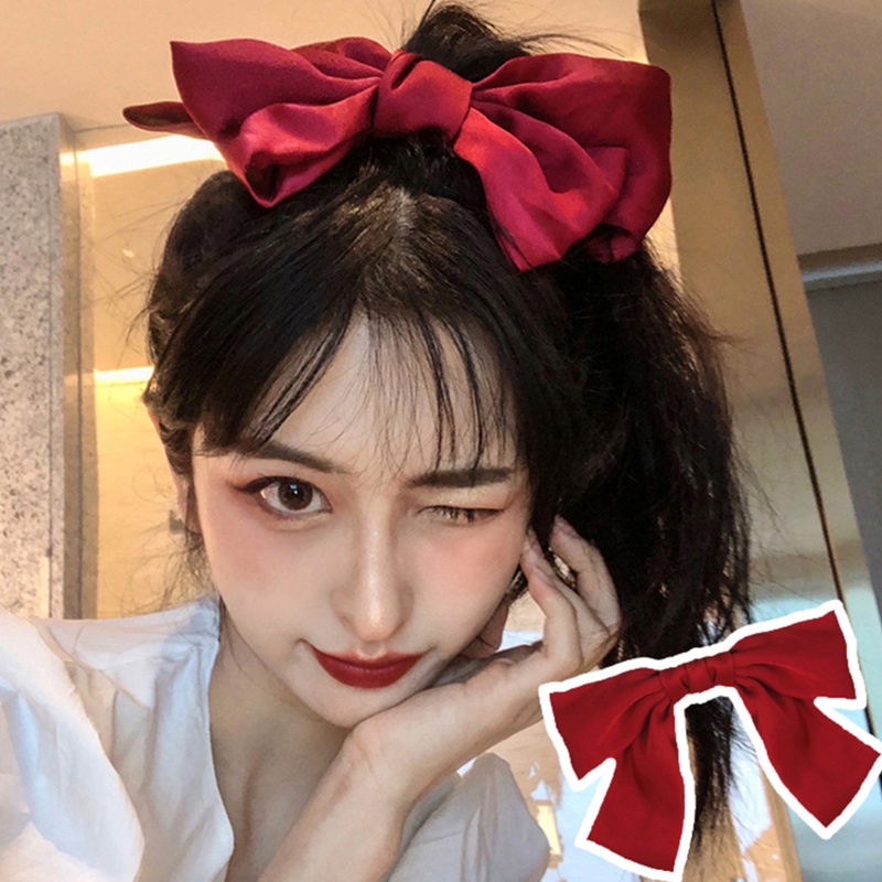 Kẹp Tóc Hình Nơ Vải Chiffon Cỡ Lớn Thời Trang Mùa Xuân Xinh Xắn Cho Bé Gái