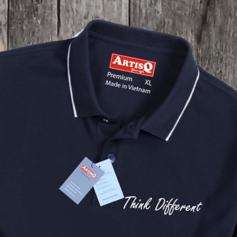 Áo Polo ArtisQ 80% cotton cá sấu thêu chữ sang trọng