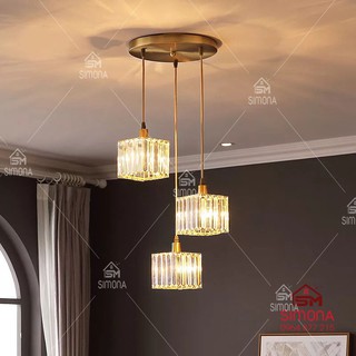 Đèn thả trần, đèn thả bàn ăn trang trí phòng khách pha lê DT 9575
