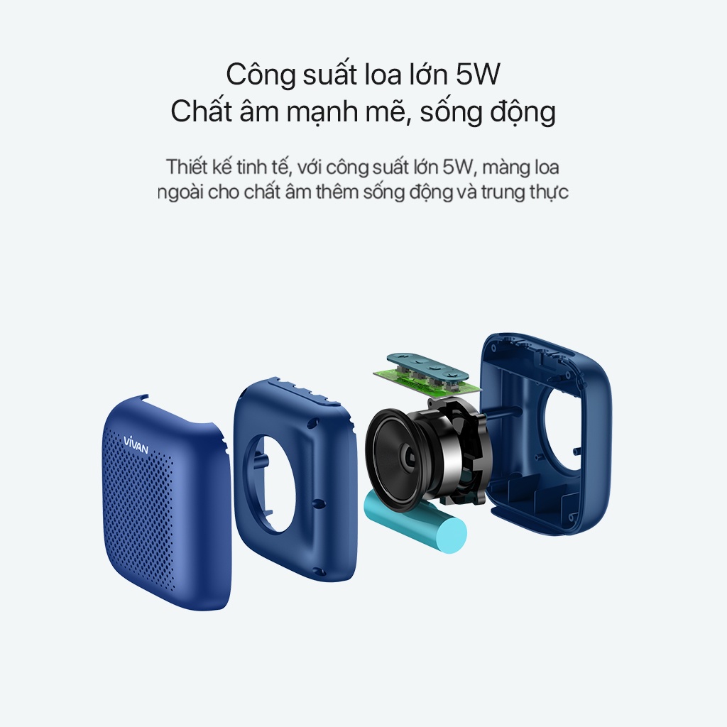 Loa Bluetooth Mini Nhỏ Gọn Tiện Lợi 5.0 VIVAN VS1 Chống Nước Âm Thanh Sống Động Hỗ Trợ Thẻ SD & USB Hàng Chính Hãng