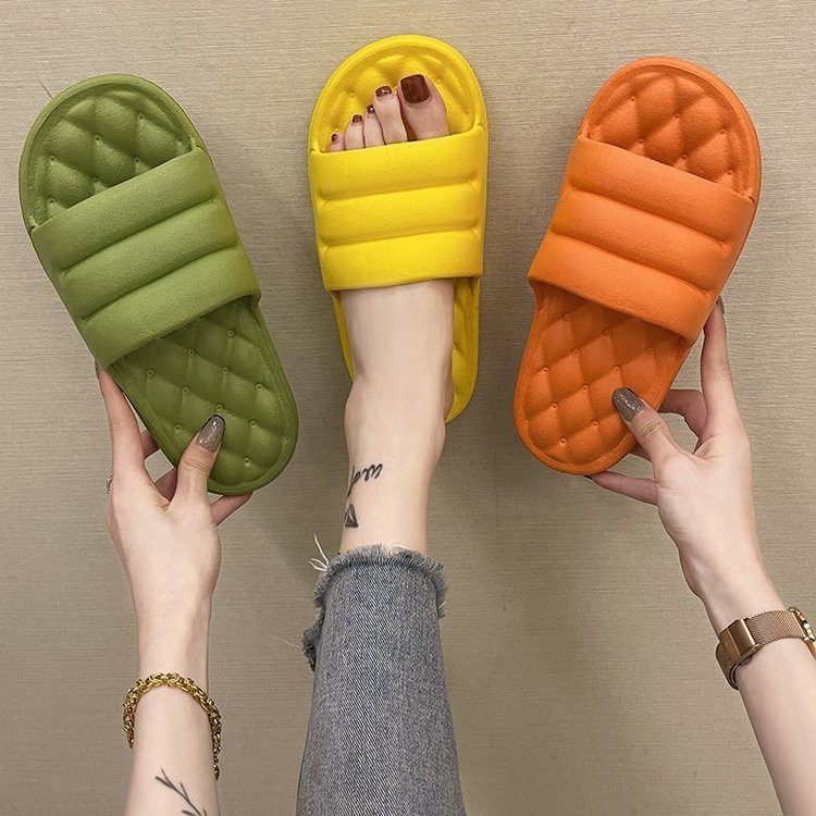 Caterpillar Candy Color Thick Bottom for Outdoors Slippers Thick Bottom Soft Bottom Indoor Bathroom Slippers Women's Sho