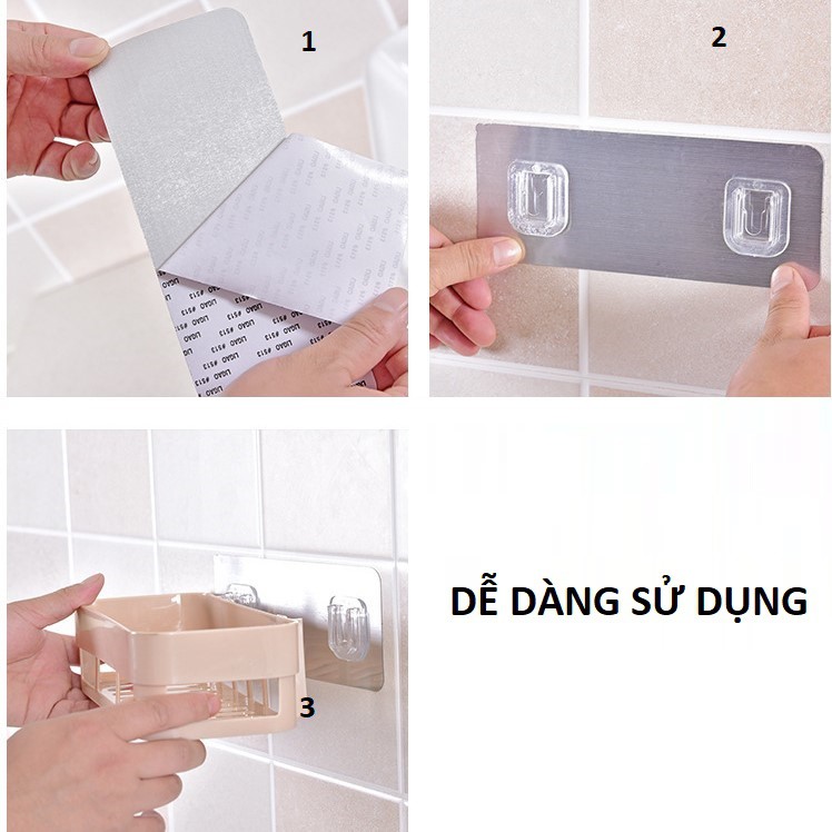 Kệ dán tường nhà tắm chống thấm nước hình chữ nhật - Kệ dán tường nhà bếp chịu lực tốt