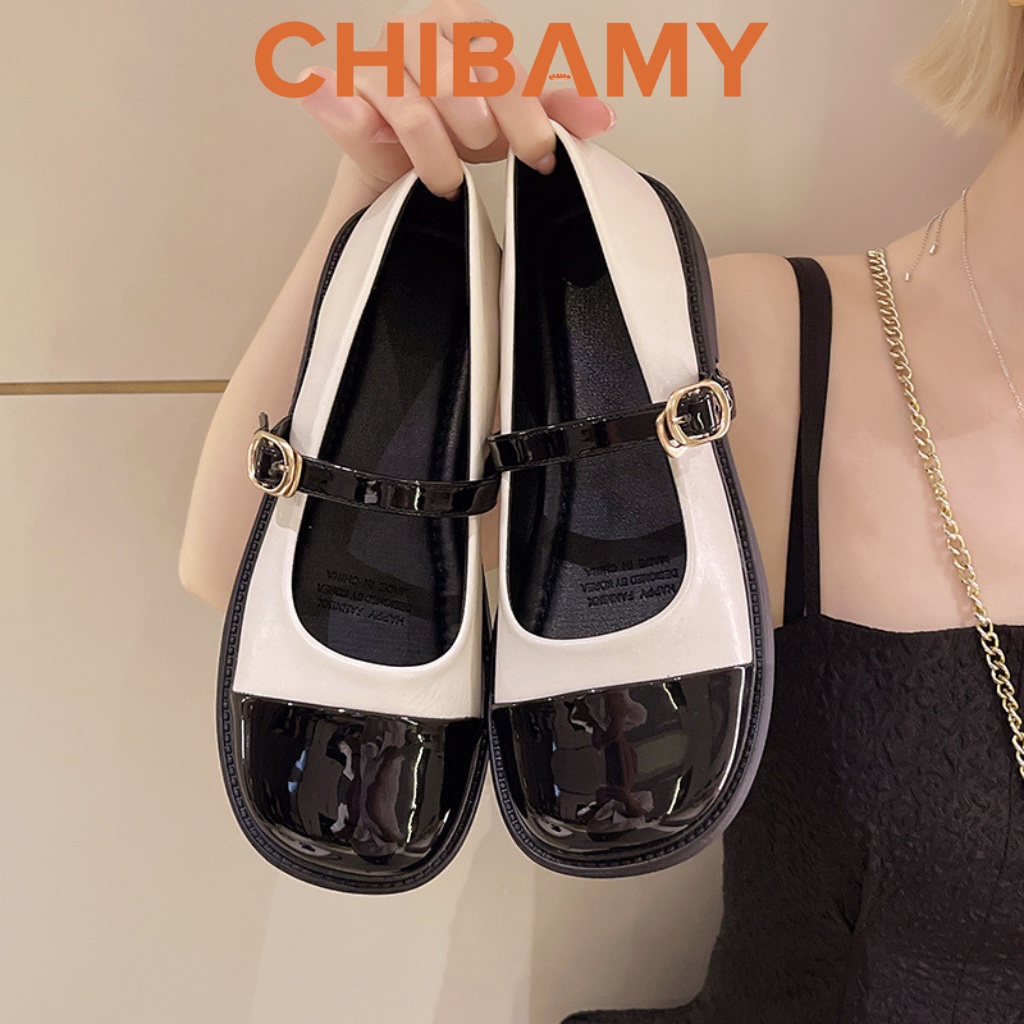Giày búp bê Mary Jane nữ da mềm đế bệt 3cm phong cách học sinh Nhật