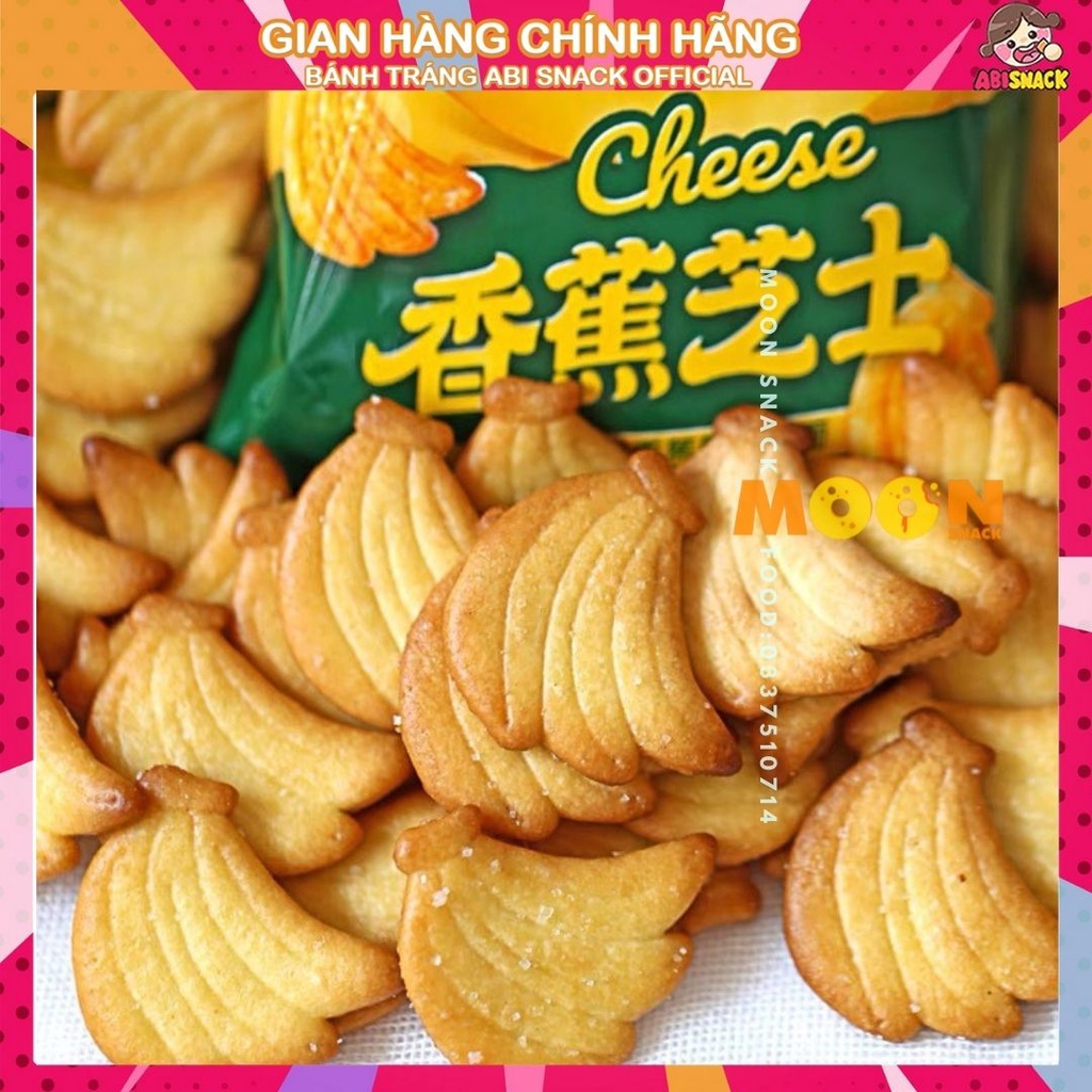 Bánh quy snack phô mai chuối Xin Wei gói vàng 90g