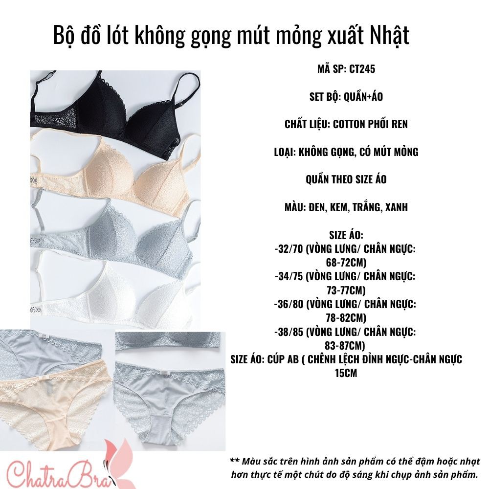 [Freeship 50k] Bộ đồ lót không gọng mút mỏng xuất Nhật | BigBuy360 - bigbuy360.vn