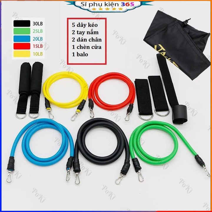 Bộ 5 Dây Đàn Hồi Ngũ Sắc Tập Thể Hình Đa Năng