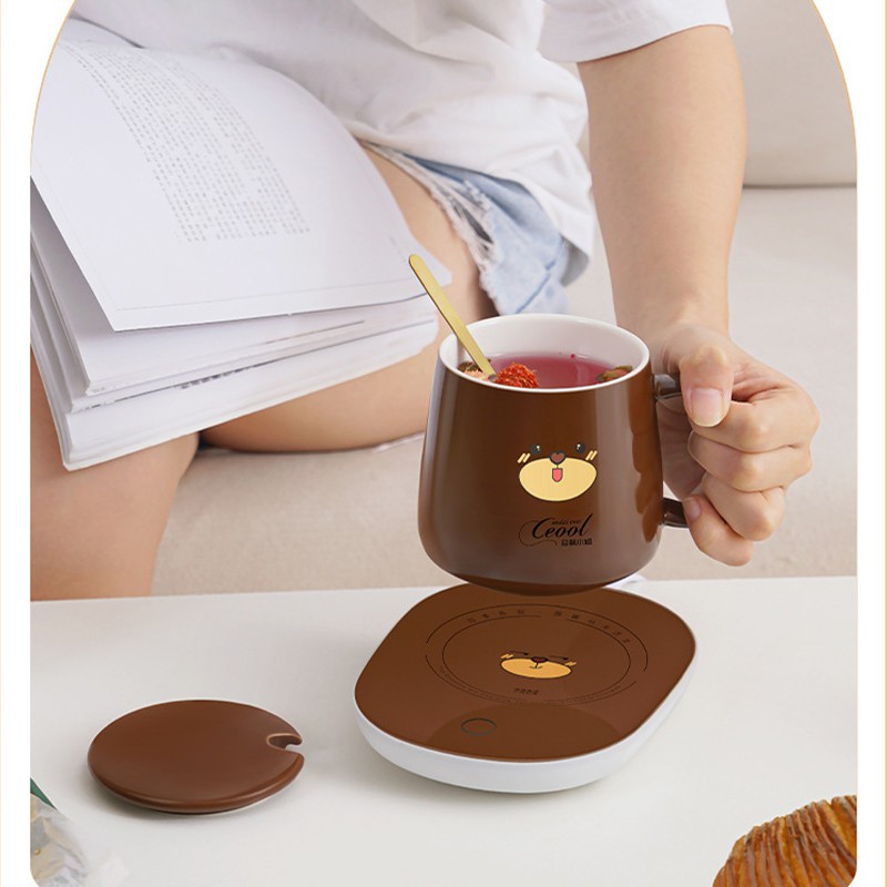 COC2.10 - Cốc hâm nóng đồ uống cốc điện đa năng giữ nóng cà phê đun ấm sữa phù hợp để ở văn phòng, học tập tiện lợi