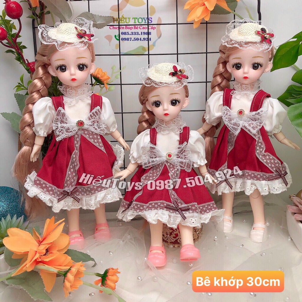 Búp Bê Barbie Khơp 30cm Mặt Xinh Váy Đẹp Tóc Dài Đồ Chơi Búp Bê Cho Bé Gái Từ 2 Đến 8 Tuổi